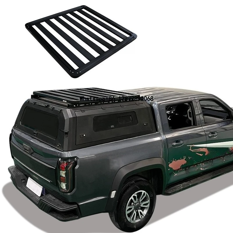 

Aluminum Alloy Flat Luggage Carrier Car Roof Rack Platforms Hilux Dmax Dadao Navara Tacoma Tundra Black 100kg+