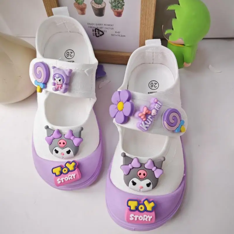 

Hot new Sanrio Kuromi girl Princess shoes sandals Hello Kitty kawaii Cartoon student arena boot Dance shoes cute Fashion Gift