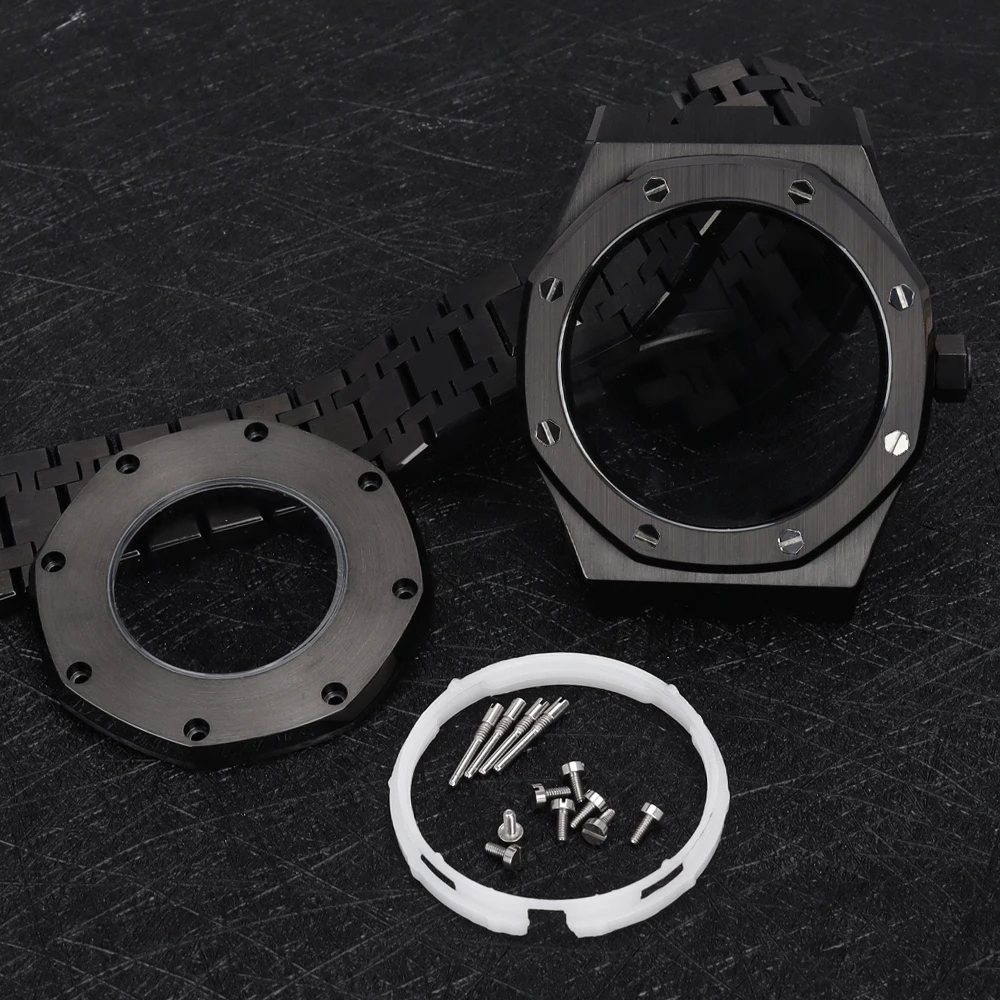 41mm Octagonal Watch Case Bracelets Strap Sapphire Glas For Royal