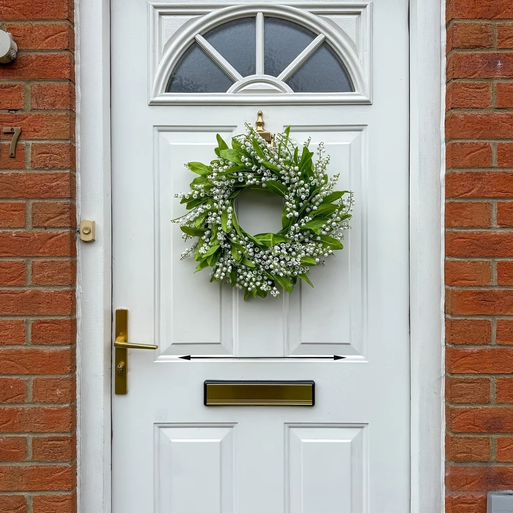 for lily of the Valley and Berry Wreath 45cm Green Made of Plastic Silk Cloth and Wire Mesh for Indoor Outdoor Hanging Display