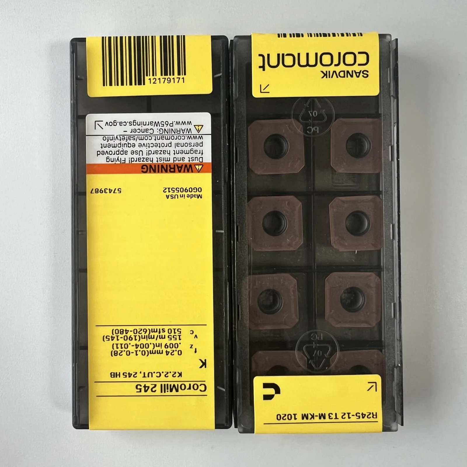 

SANDVIK / R245-12T3M-KM 1020 / Оригинальное шведское лезвие из твердого сплава, 10 шт.