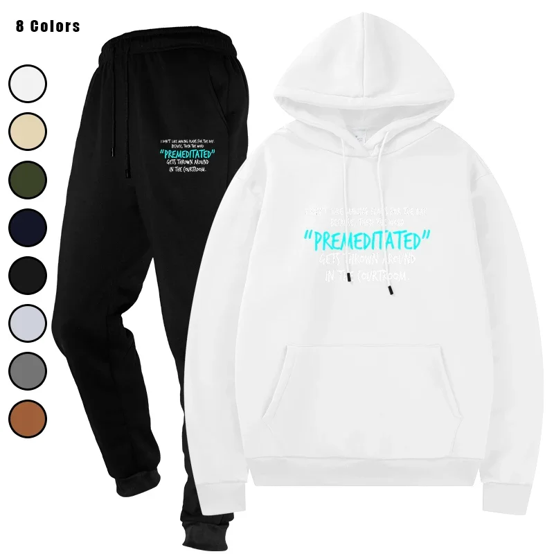 

Basic Fleece Hoodies And SweatPants Set Men's Ensemble Track Suit Basic Fleece Sportswear Unisex for Jogging All Seasons