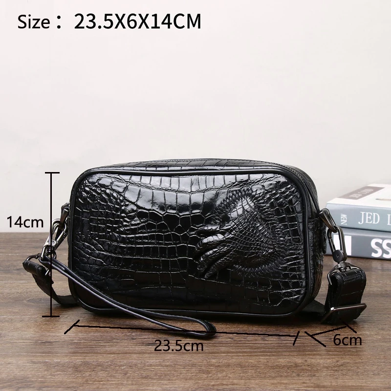 Genuine Leather alligator pattern bag large capacity men\'s bag briefcase business bag fashion men\'s bag shoulder messenger bag