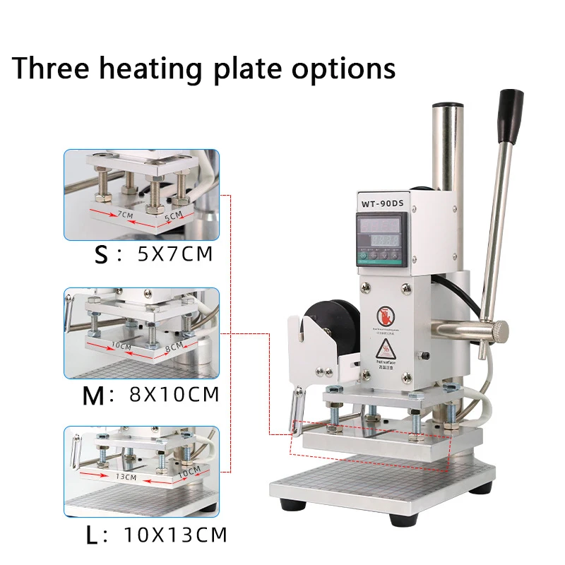 

ATV WT-90DS Leather Embossing Heat Press Machine Small Manual Digital Hot Stamping Machine For Wood PVC Paper Custom Logo Stamp