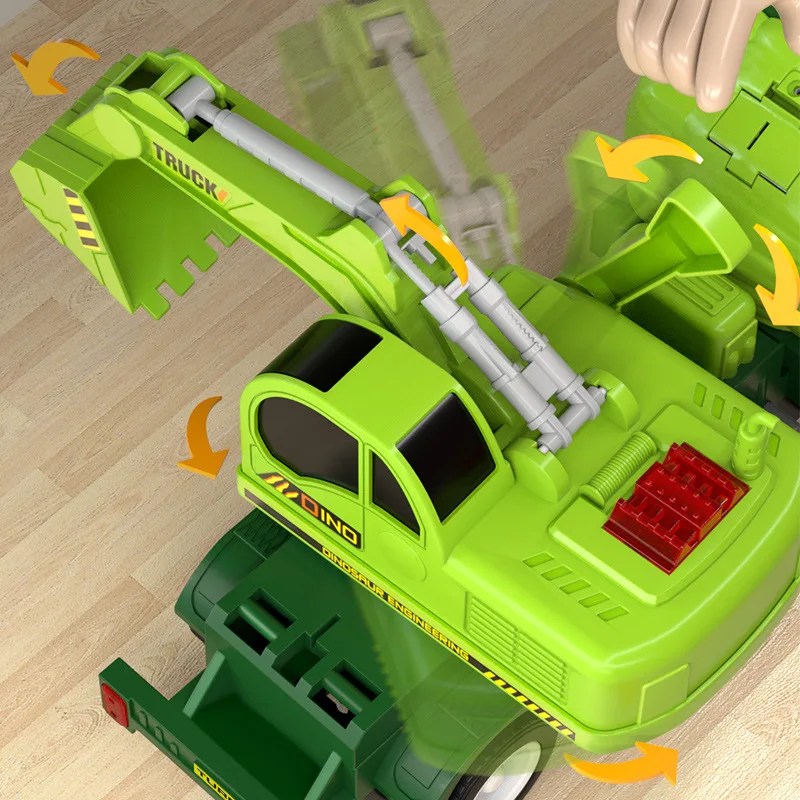 Dinosaurus Techniek Auto Muziekverhaal Graafmachine Dump Truck Educatief Diy Model Jongen Kind Festival Verjaardag Kid Cadeau Speelgoed