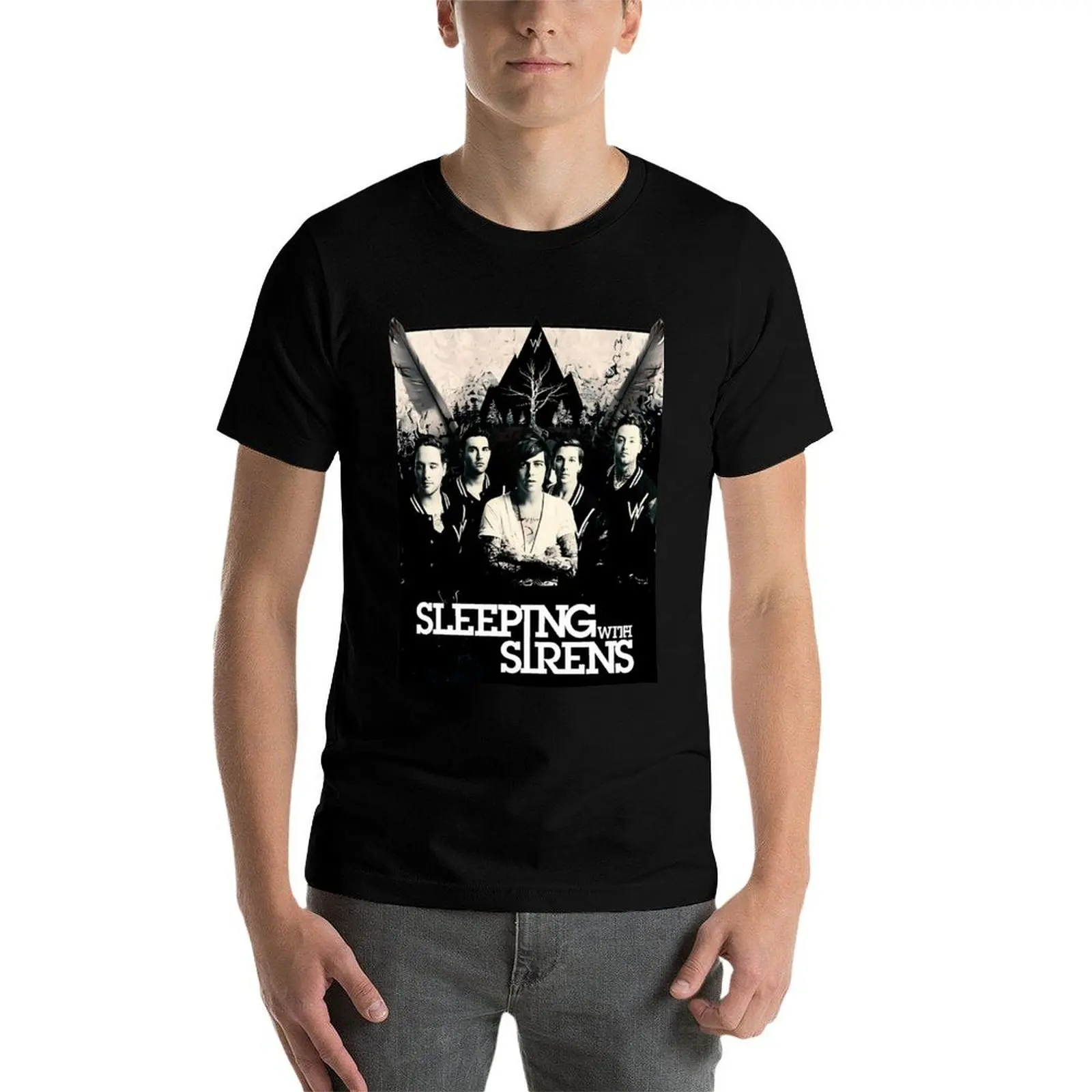 Sleeping with sirens - Feel tribute T-Shirt, Summer Casual Cotton Tee, Oversized Streetwear Tops, Vintage Graphic Print - view 4