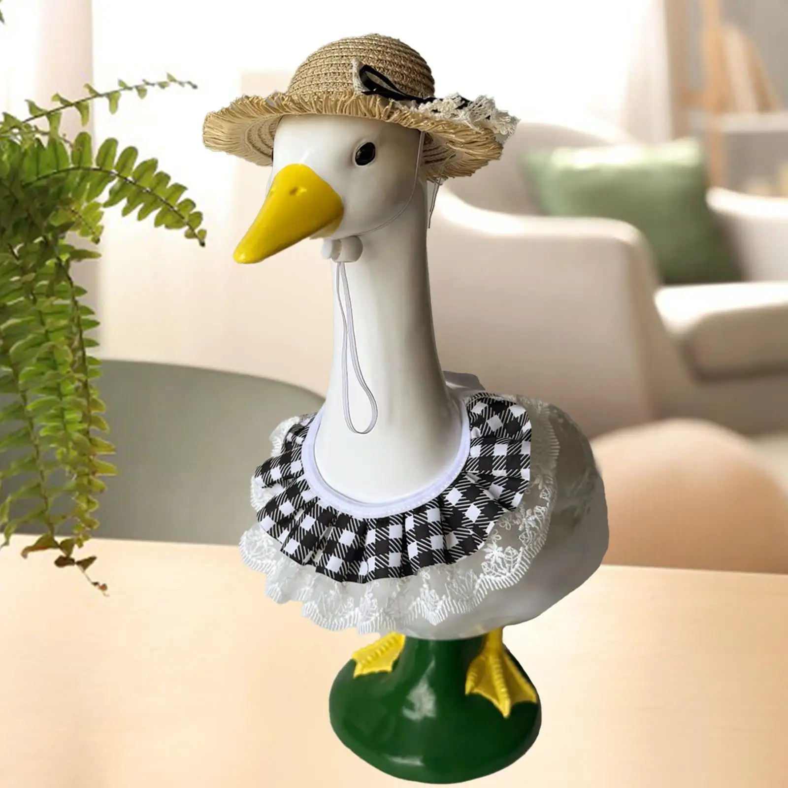 

Goose Outfit Hat and Bib Decorative Cement Goose Clothes Fits 23 inch 17 inch Statue for Lawn Backyard Festival Yard Courtyard