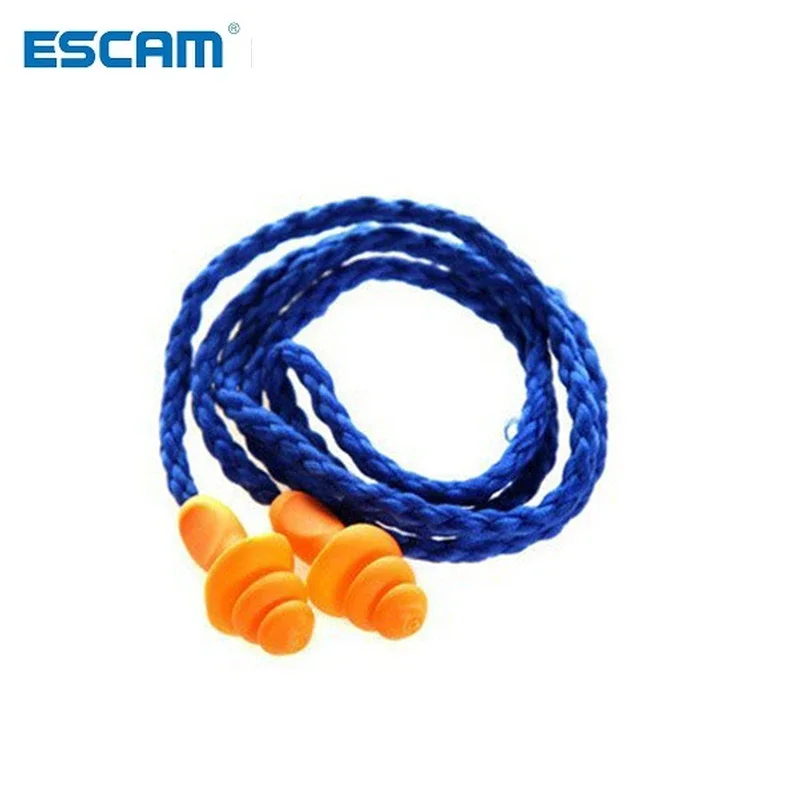 New 10Pcs Soft Silicone Corded Ear Plugs ears Protector Reusable Hearing Protection Noise Reduction Earplugs Earmuff Sleep