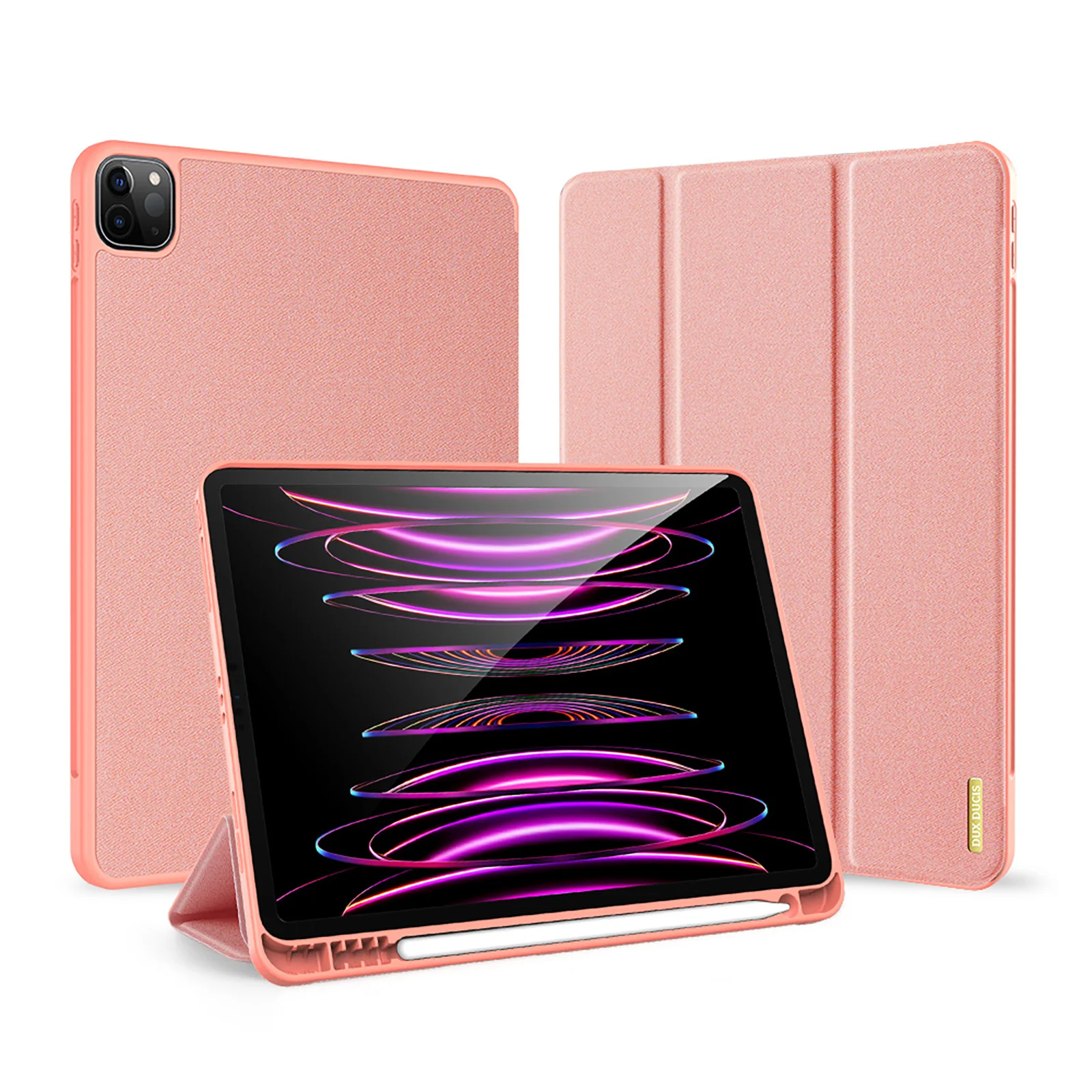 DUX DUCIS Trifold Stand Tablet Case voor iPad Pro 11"/12.9" iPad Air5/6 iPad7/8/9 10.2" met Stylus Penhouder & Auto Sleep Wake
