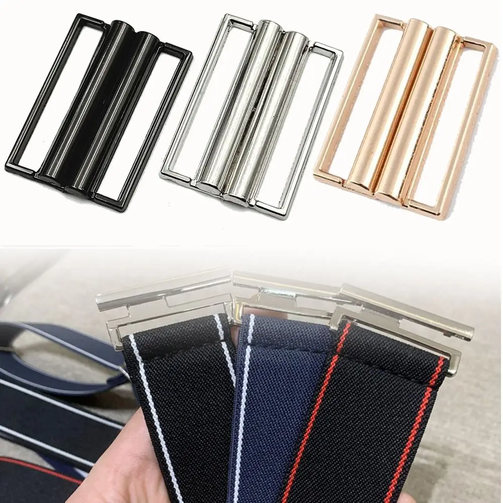 5pcs Sewing Accessories Gold Silver Black Belt Buckle Square Practical Metal Clasp Universal Elastic Waistband Buckle