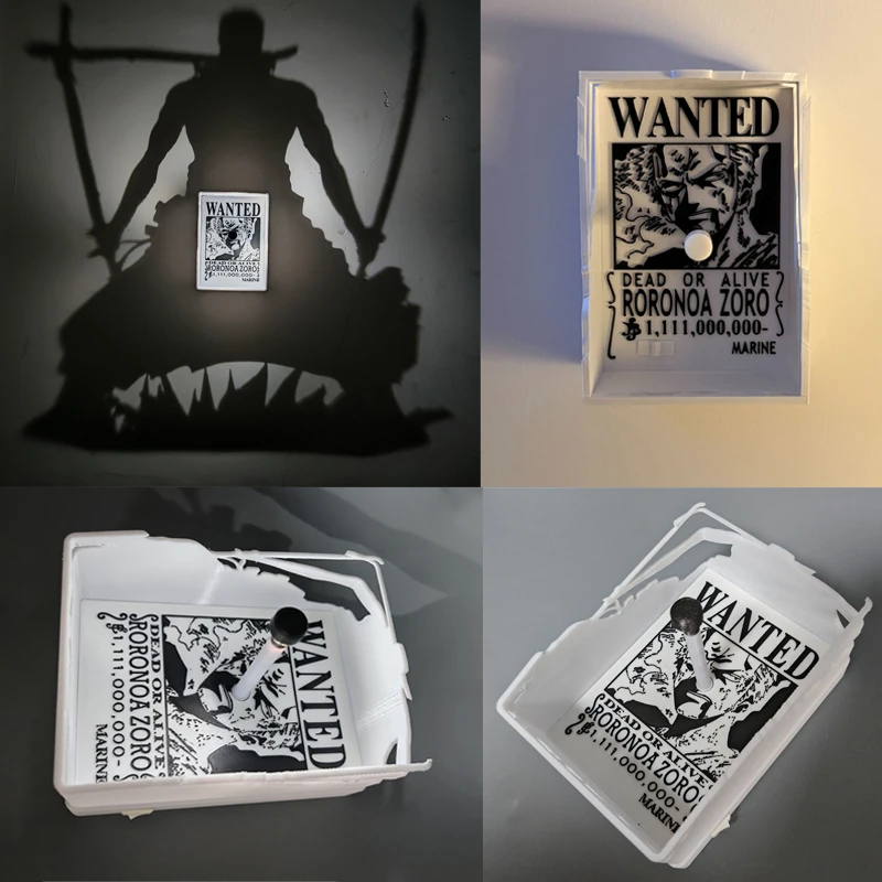 

New Anime One Piece Roronoa Zoro Wall Lamp Toy Luffy Goku Shadow Light Projector Lamp Creative Anime Peripherals Collection Gift