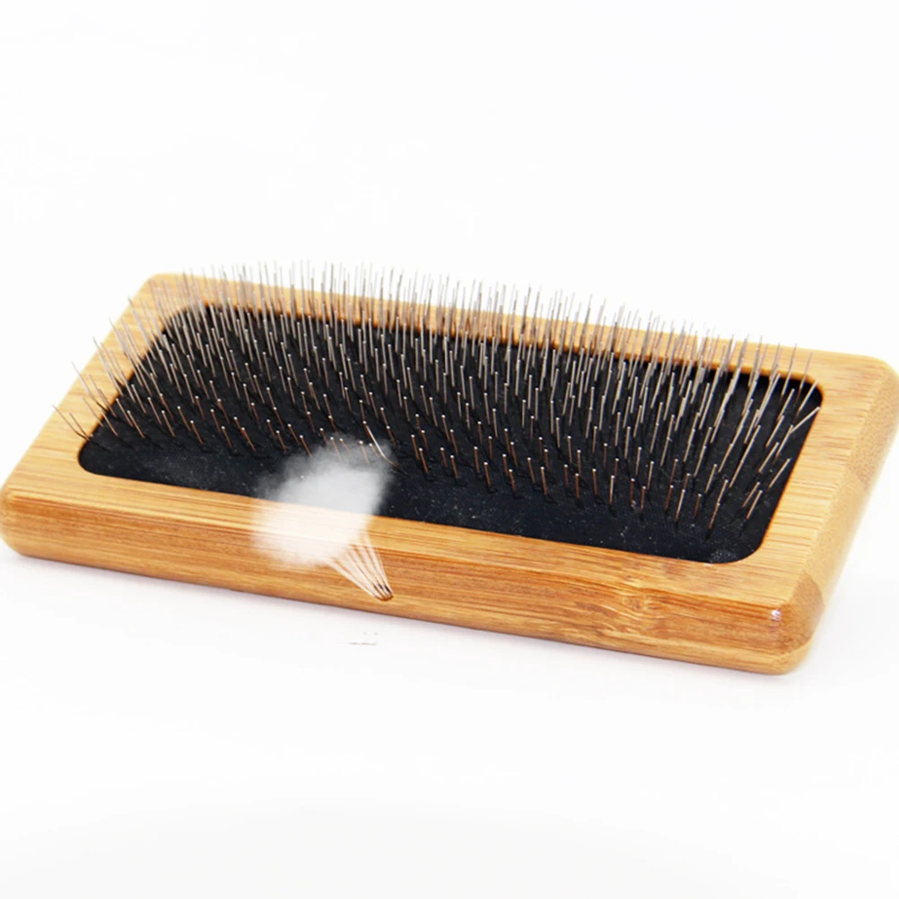 

Needle Comb Bamboo Wood Pet Brush Grooming Cleaning Tool Premium Durable Practical Eliminates Tangles Knots Dander