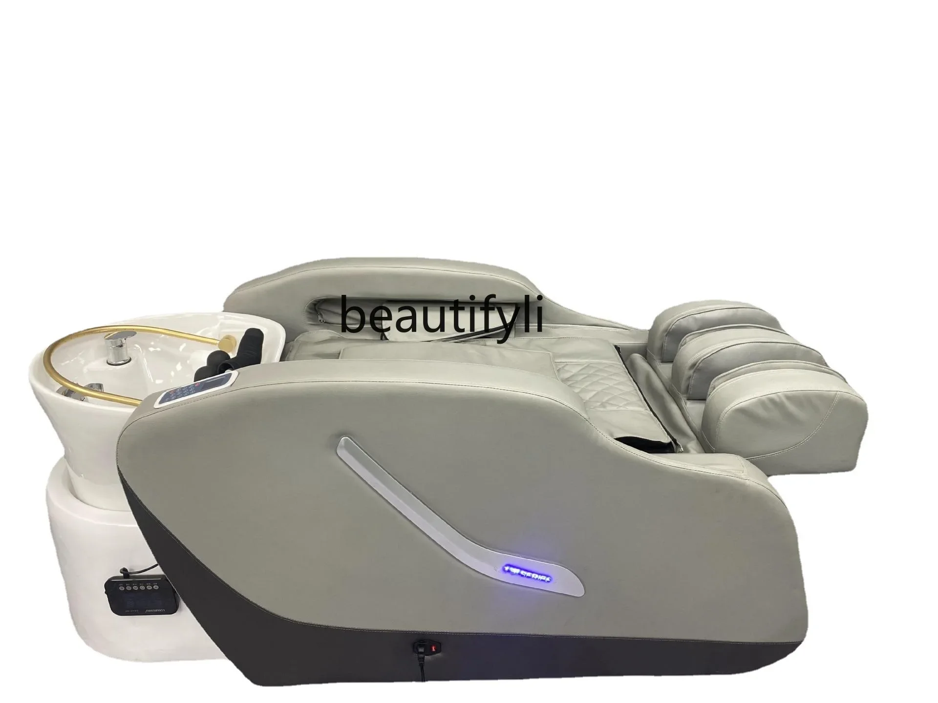 Full-Automatic Intelligent Electric Massage Shampoo Bed for Hair Salon Ceramic Basin Washing and Flushing Massage