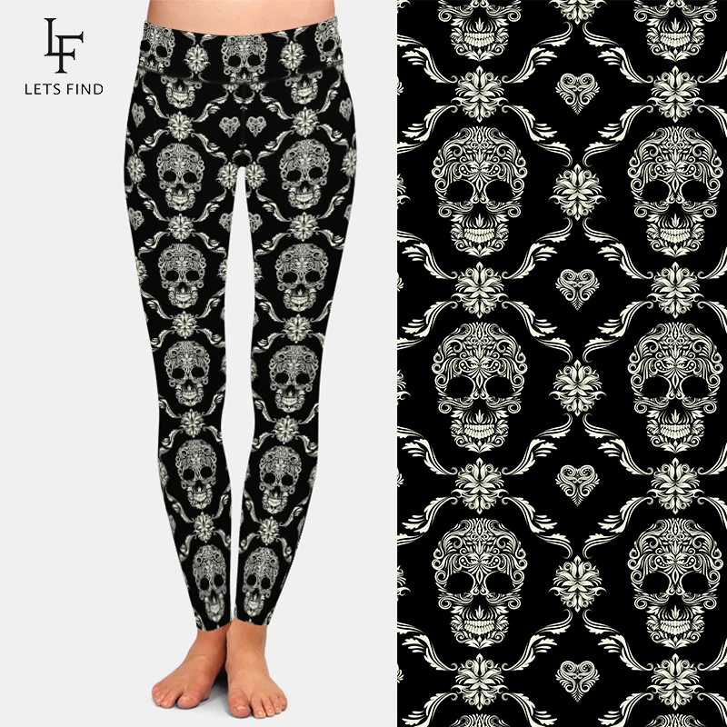 LETSFIND Fashion New Arrival Women Printed Leggings 3D Skull Print Sexy High Waist Fitness Pants Comfortable Leggings