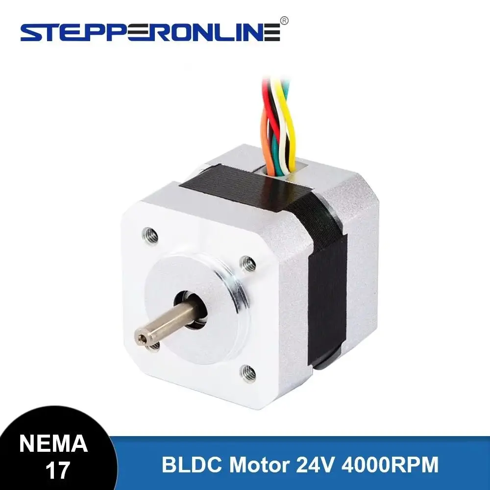 STEPPERONLINE 24V Nema 17 Brushless DC Motor 4000RPM 105W 52.5W 26W 6.4A 3.4A 1.8A BLDC Motor