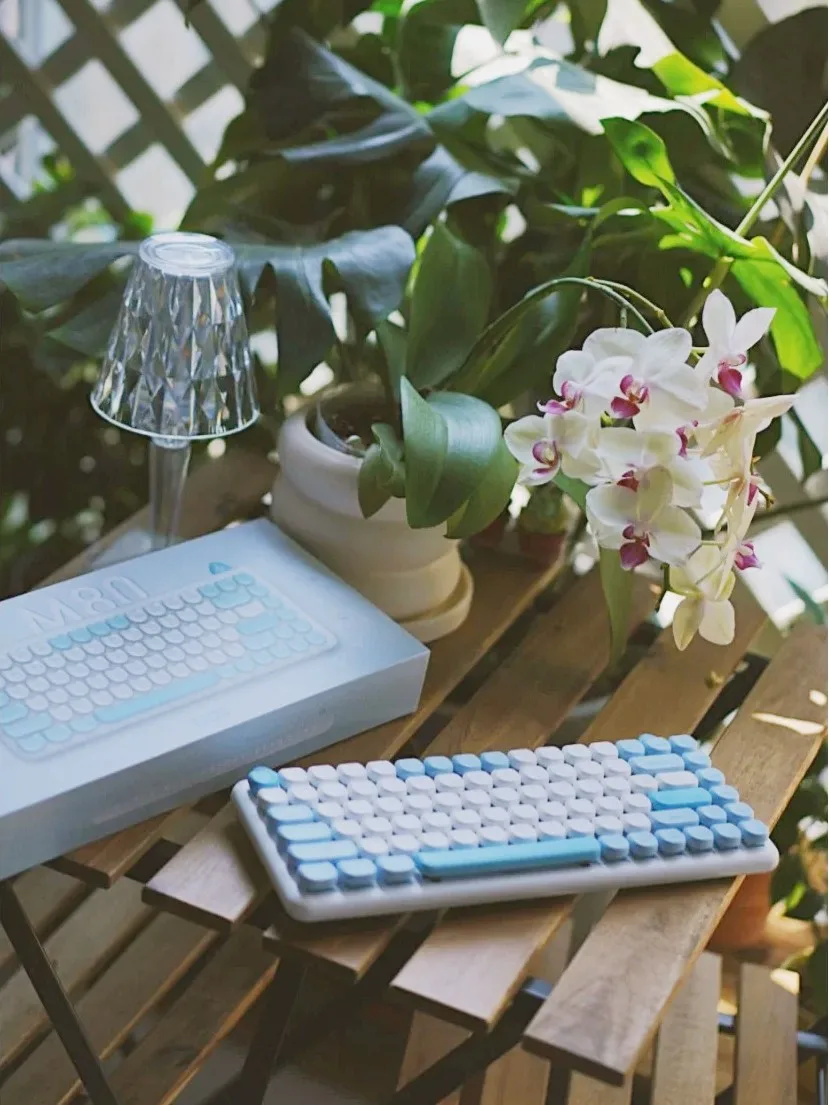

IQUNIX M80 Cat Mechanical Keyboard Blue Kitten Wired Bluetooth Wireless Dual-mode White Backlight Gaming Keyboard