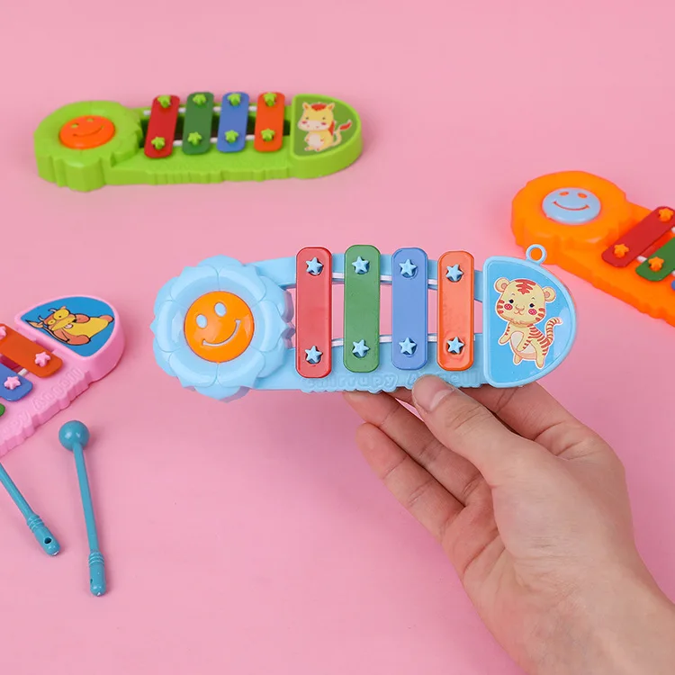 Baby Cartoon Mini Handleiding Klinkende Piano Kinderen Plastic Slaginstrument Baby Muziek Vroege Onderwijs Speelgoed