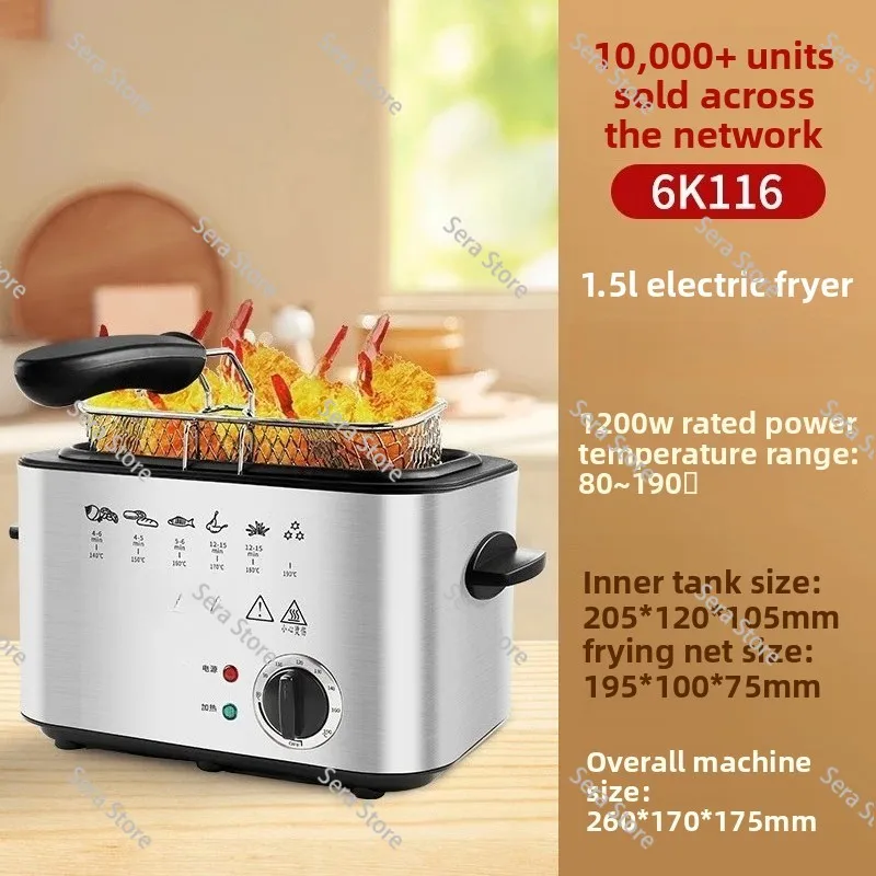 家庭用ミニディープフライヤー-多機能温度制御-小型電気フライヤー-家庭用および業務用