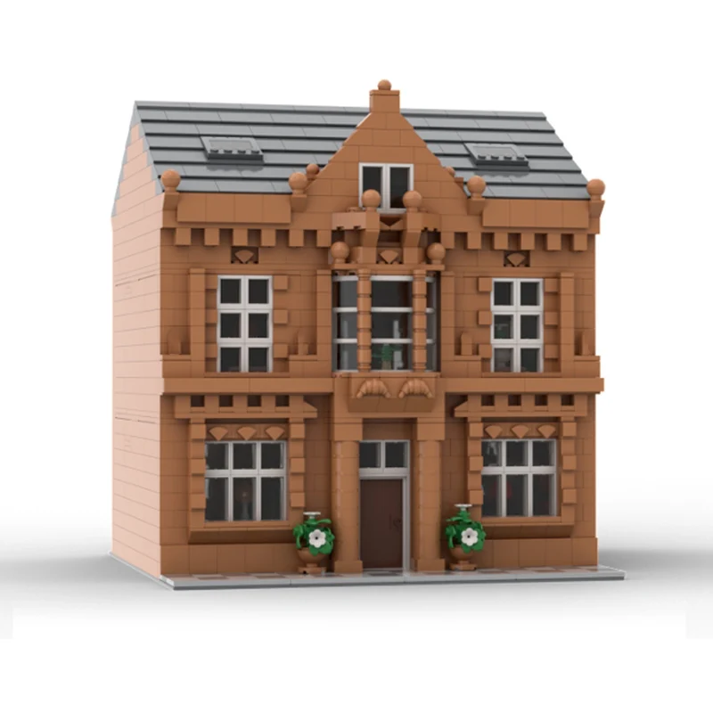 Modelo de Vista da Cidade MOC Blocos de Construção Casa Abraham Arquitetura Modular Tecnologia Brinquedo de Montar Presente de Férias para Crianças