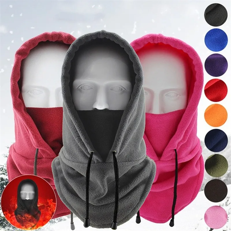 New Quality Cycling Cap Ski Balaclava Winter Windproof Cap Outdoor Hood Cap Cold Padded Hood Beanies Plush Warm Hat