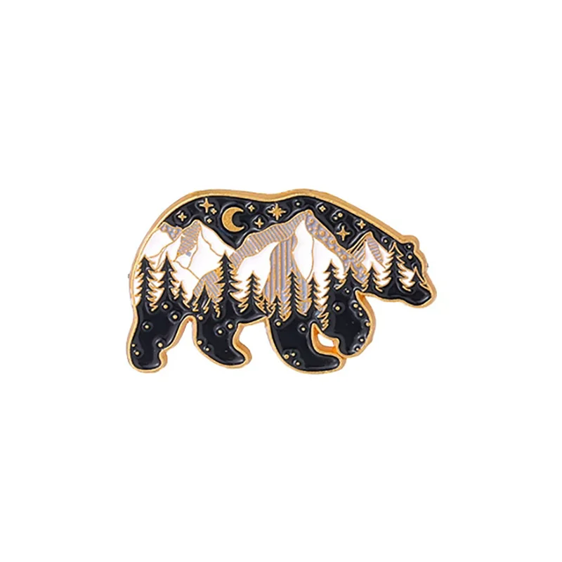 Mamãe urso com filhotes esmalte pinos bonito dos desenhos animados animais broches urso família lapela pino crachá saco jóias presente para amigos atacado