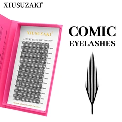 XIUSUZAKI Comic Spire Eyelashes Automatic Flowering Premade Fans Eyelashes Extensions Individual Volume False Lashes Cosplay