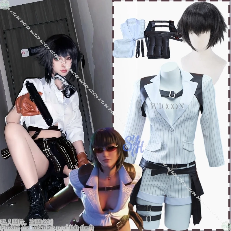 

DMCC Devil Ladyy Cry Косплей Аниме Игровой Костюм Панк Сексуальный V-образным Вырезом Укороченный Топ Шорты Пояс Бандаж Джирай Кэй Хэллоуин