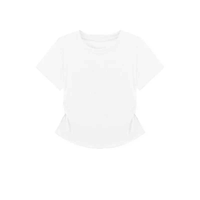 Damen-Sommer-Kurzarm-Top für modisches, vielseitiges Basishemd, schmale Passform, Rundhals-T-Shirt, lässig und sexy, atmungsaktiv und cool – Detail 17