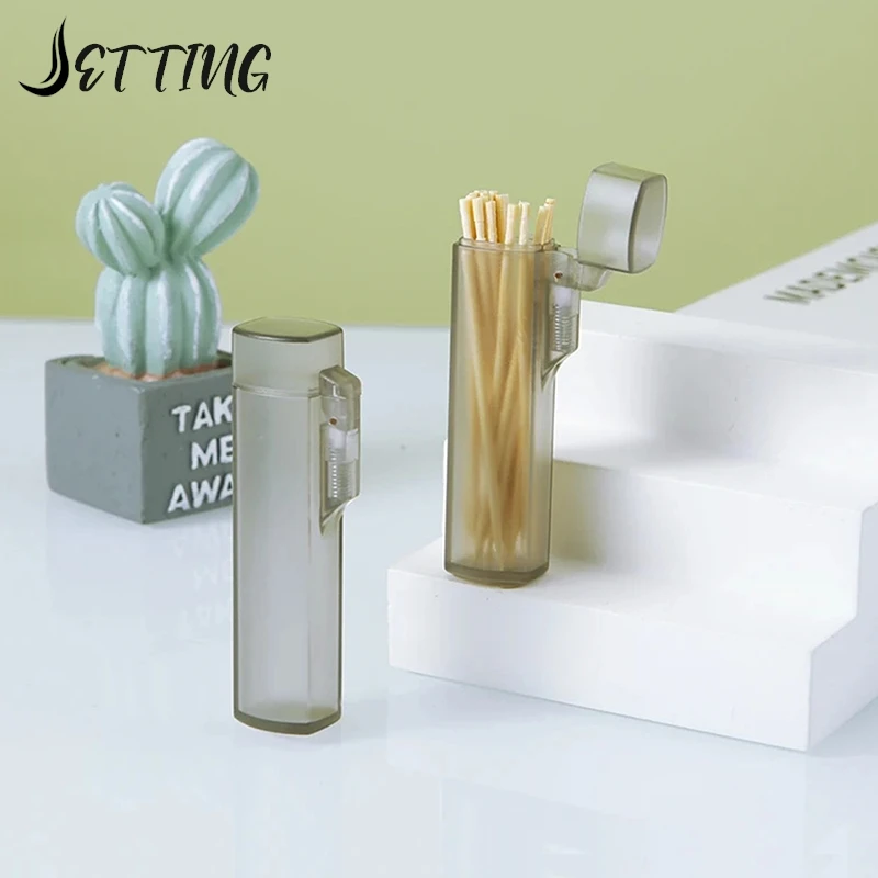 Transparent Plastic Toothpick Box Cigarette Holder Storage Case Needle Case Outdoor Travel Portable Toothpick Holder 