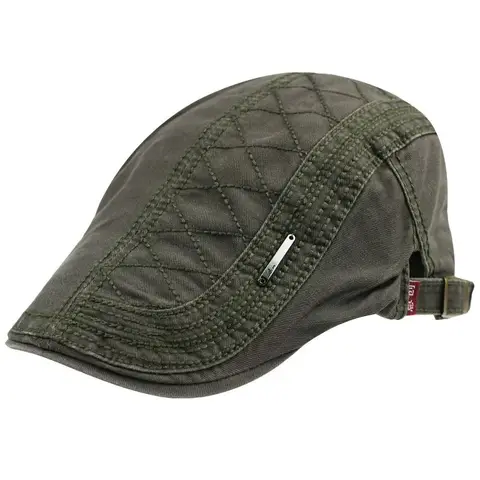 Men's Berets Boina Fashion Hat Masculina Plaid Style Gorro Casual Hats Cotton Boinas Solid Color Beret For Men Cap 6 Colors