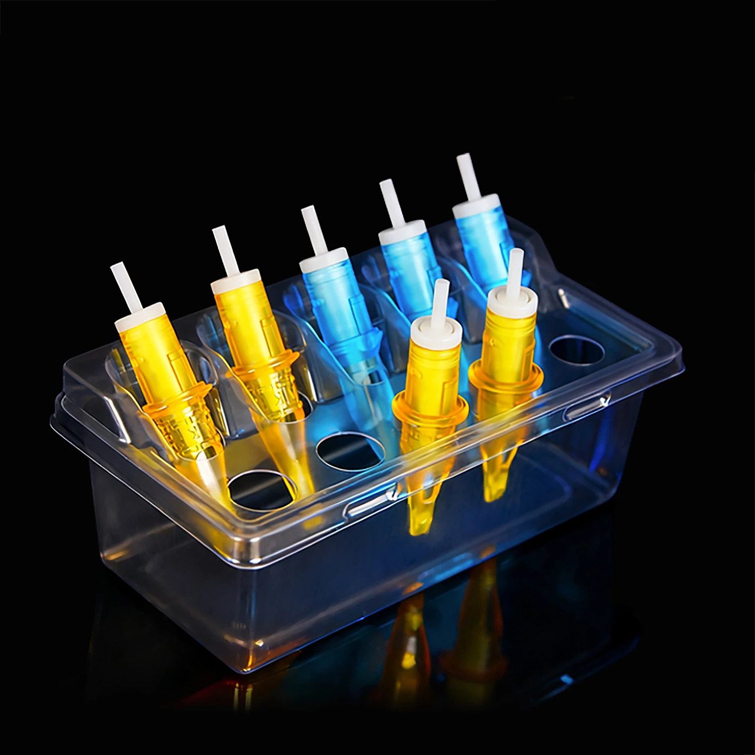 

10pcs/box Transparent Disposable Tattoo Cartridge Needle Trays Plastic Tattoo Cartridge Cup Holder Tattoo Supplies Storage Tool