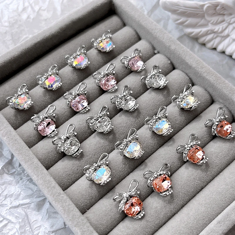 

4 шт., роскошная подушка с бантом, украшение для дизайна ногтей, 3d металлическая лента с бантом, детали для декора ногтей, роскошные аксессуары для маникюра «сделай сам»