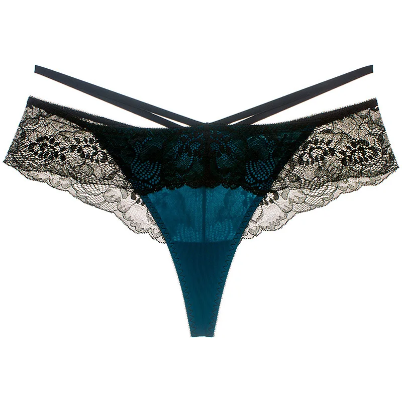 Women's panties, ice silk lace suspenders, low rise non-marking women's briefs, thong T, trousers。Ice filament permeability