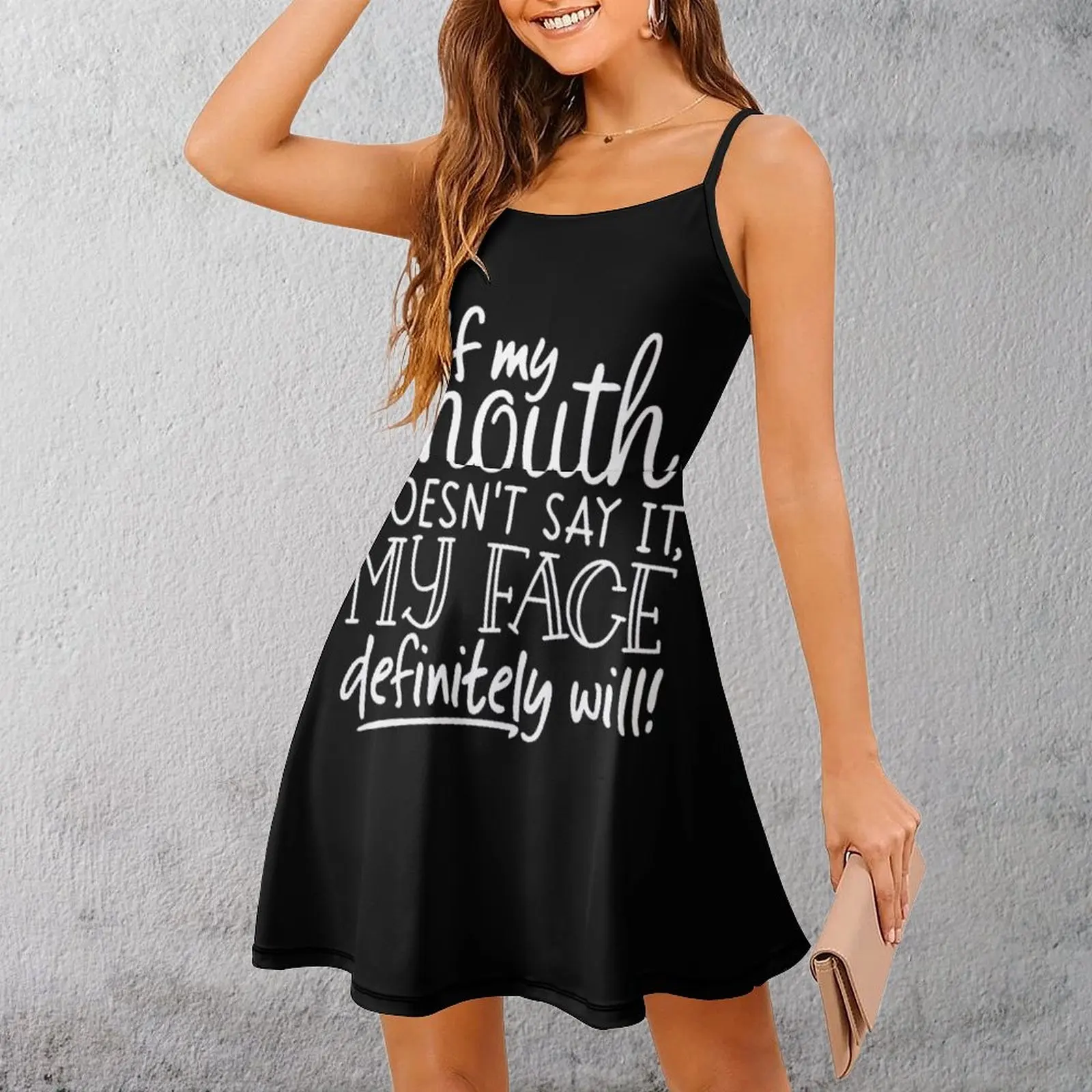 

Экзотическое женское платье, платье с цитатой для выражения лица, женское платье на бретельках, новинка для вечеринок, забавная новинка
