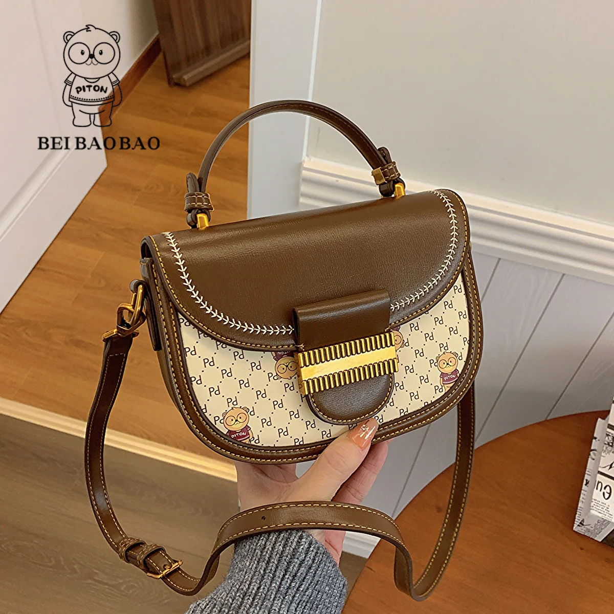 

Original independent brand shoulder bag, classic saddle bag, fashionable OL versatile diagonal cross women's bag