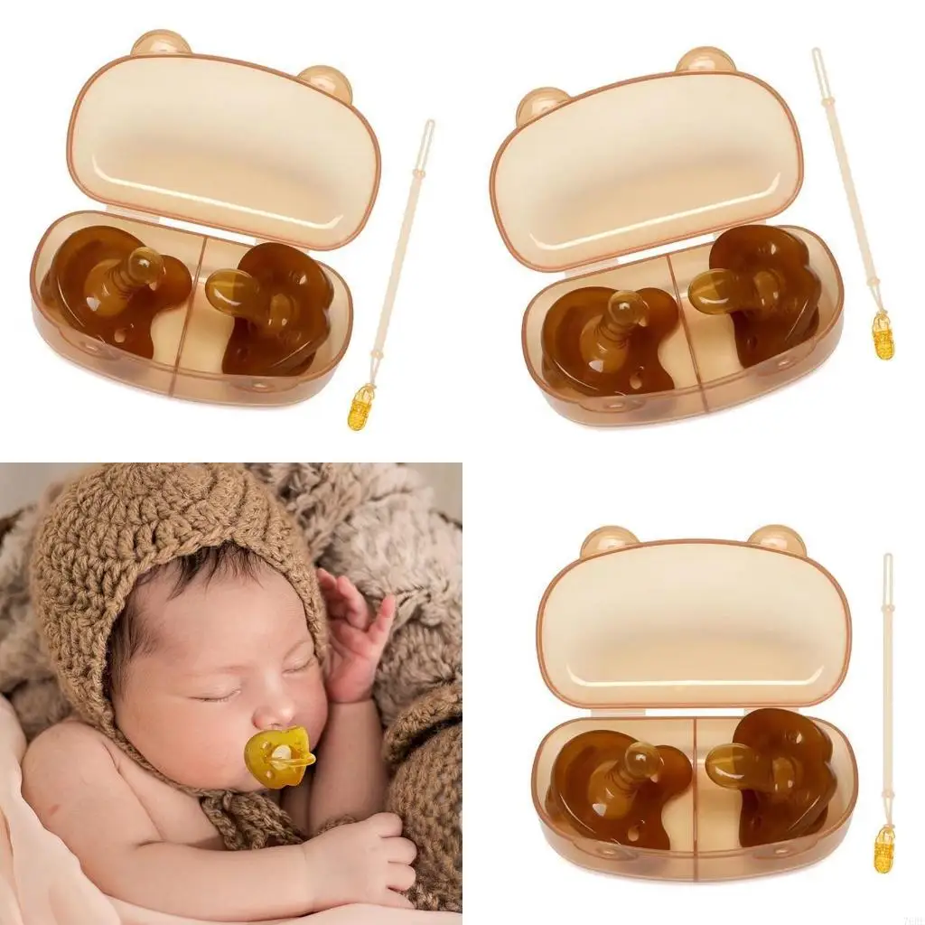 

76HF Newborn Silicone Pacifier Easy To Clean Soothing Pacifier set for Calming Baby