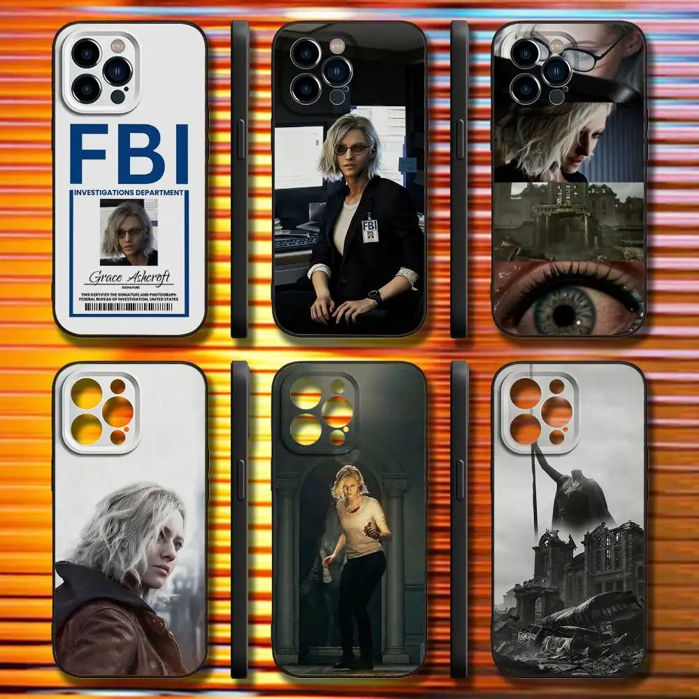 

Requiem Grace R-Resident E-Evil Phone Case For iPhone 17,16,15,14,13,12,11,Pro,Max,Plus,X,XS,SE4,E,Mini,Soft Black Case