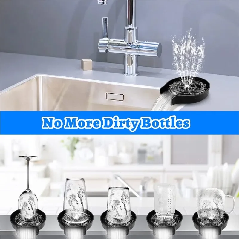 Accessories Sink Beer Automatic Rinser High Milk Tea Washer Bar  Steel Kitchen Stainless Cleaner Glass 7 Pressure Holes Cup