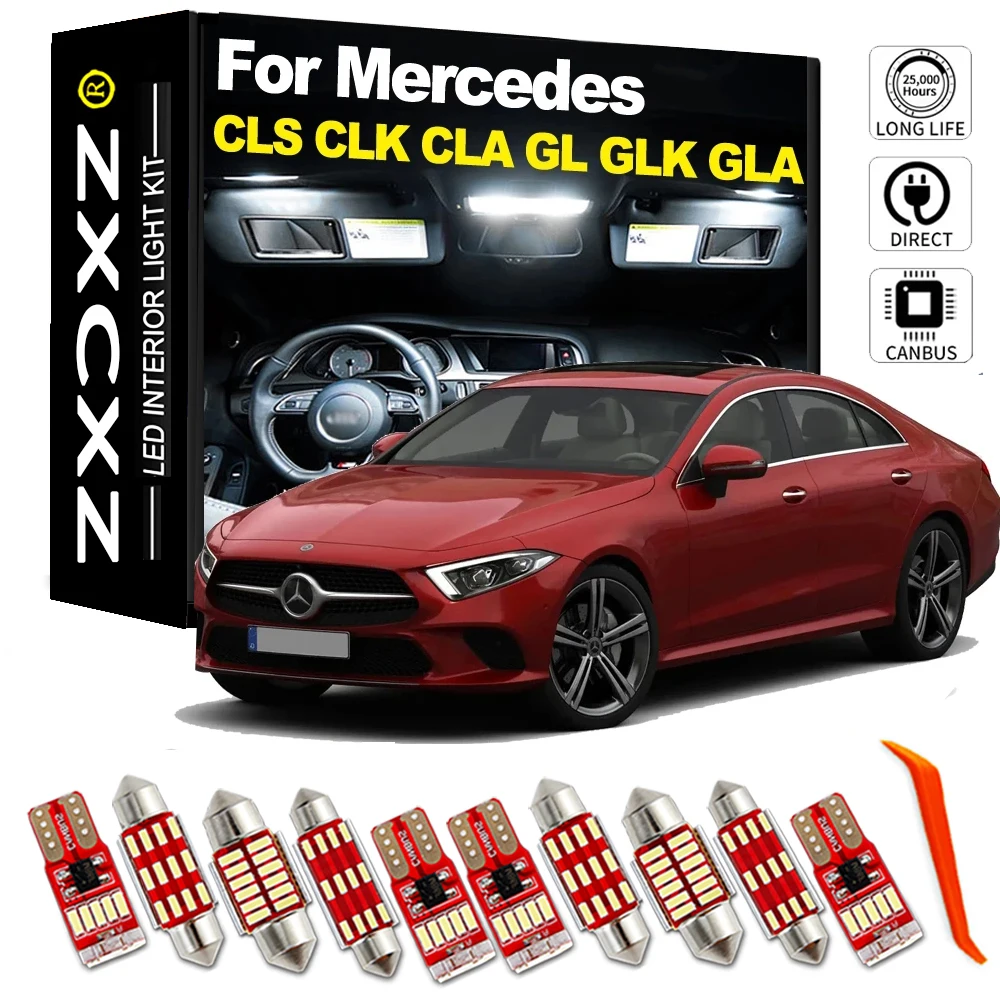 

Комплект светодиодного внутреннего освещения ZXCXZ для Mercedes Benz CLS CLK CLA GL GLK GLA Class W218 W219 W208 W209 A209 C117 X164 X166 X204 X156