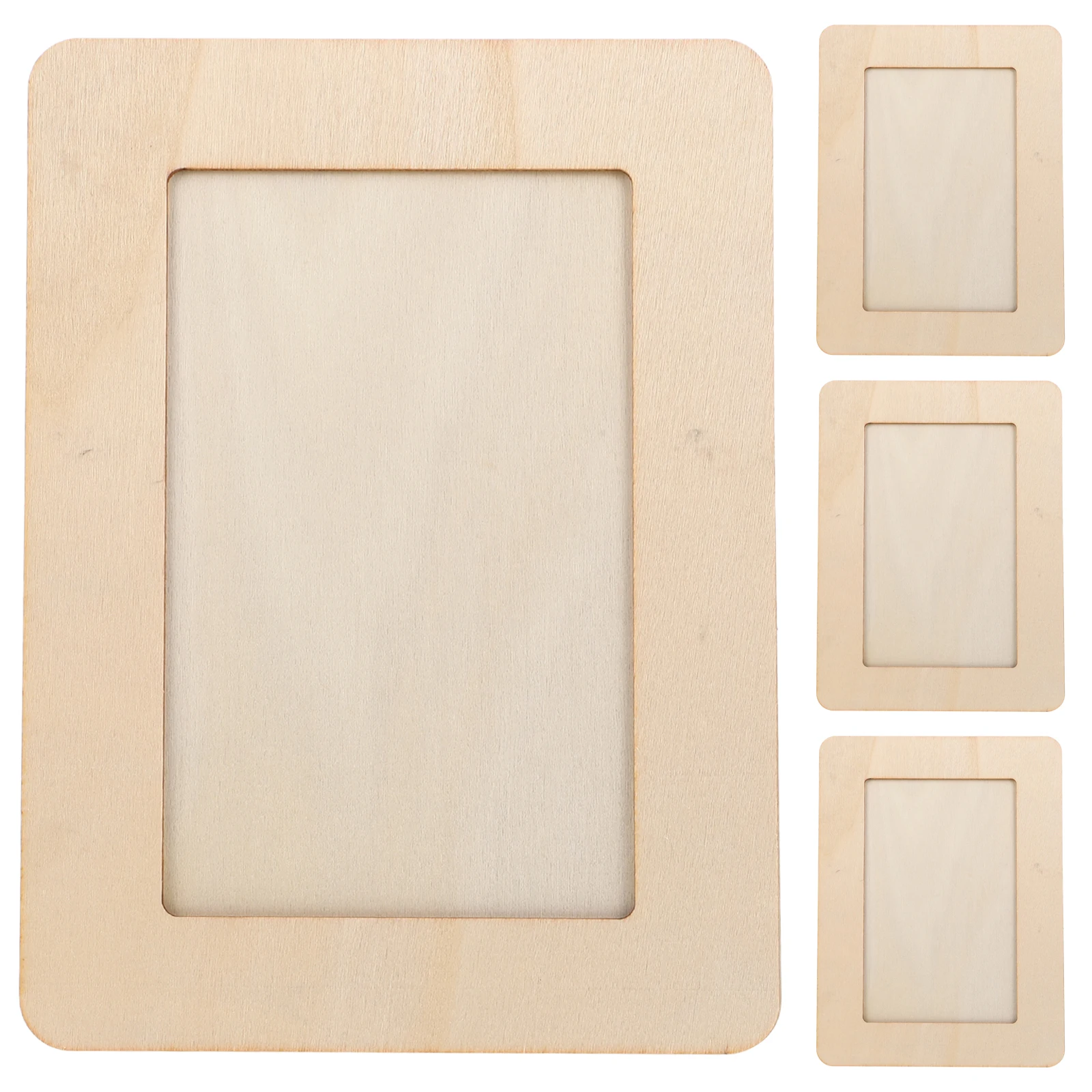 

8pcs Unfinished Wooden Picture Frames Diy Craft Photo Display Holders Painting 5.9X3.9 Inch Stand Desk Frames Natural Wood Blank