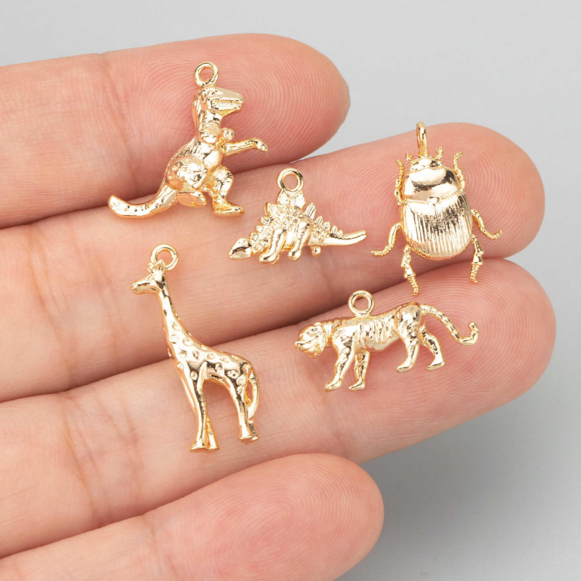 GUFEATHER MD53,jewelry accessories,nickel free,18k gold plated,copper,charms,jewelry making,diy animal pendants,6pcs/lot