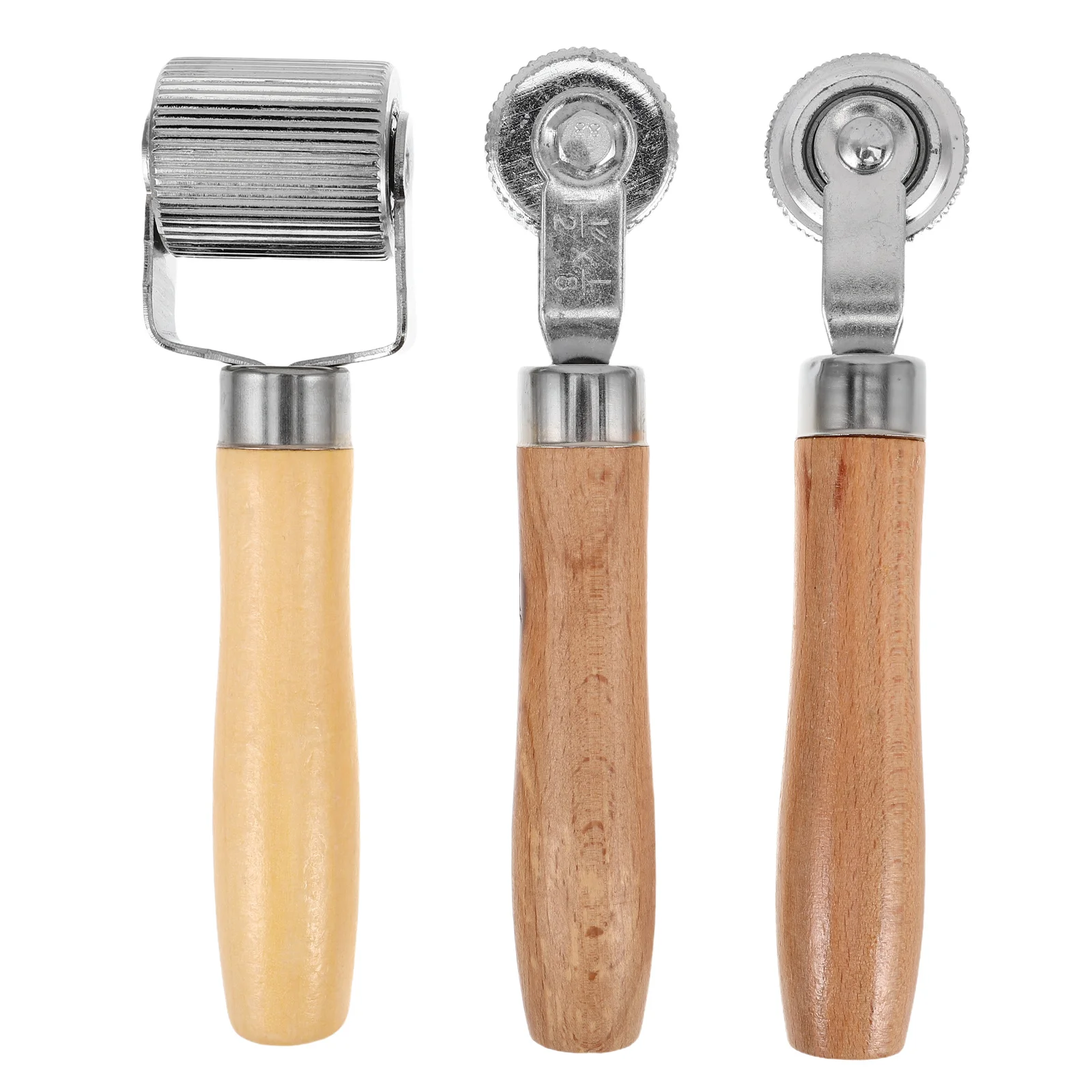 

3Pcs Car Tire Repair Roller Wooden Handle Metal Sound Deadening Roller Tool Soundproofing Insulation Application Tool