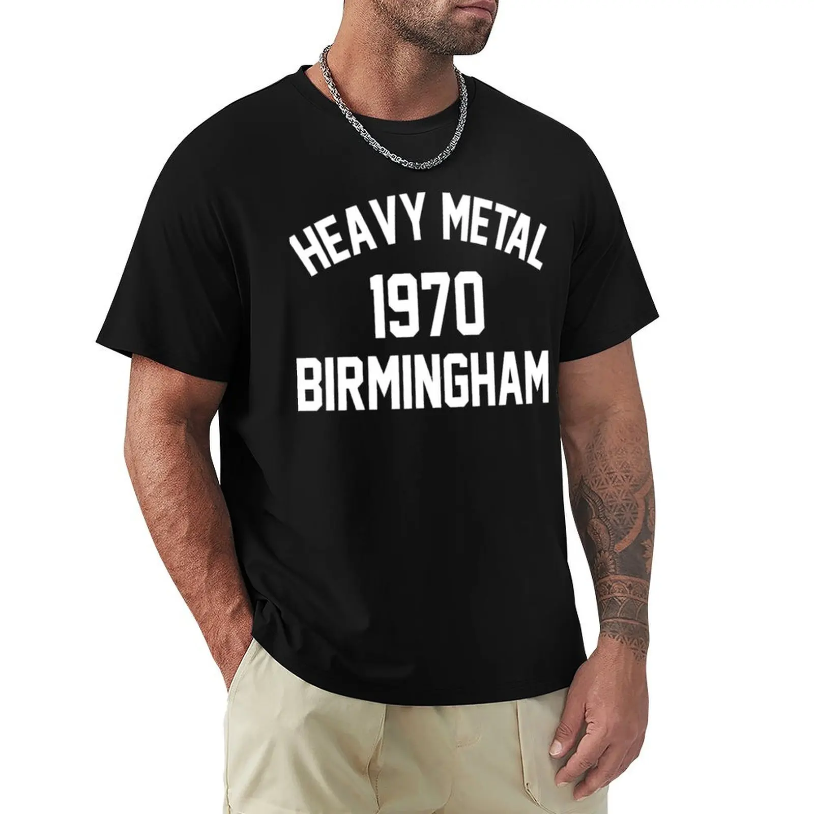 Heavy Metal 1970 Birmingham T-Shirt Big and Tall Crew Neck Tee