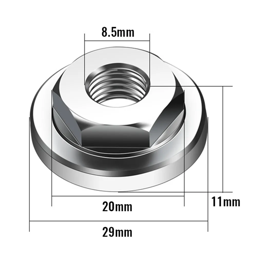 2Pcs Hex Nut Thread  Angle Grinder Nuts Angle Grinder Tool Accessories Inner Outer Flange Nut Suitable Opening 17mm Wrench