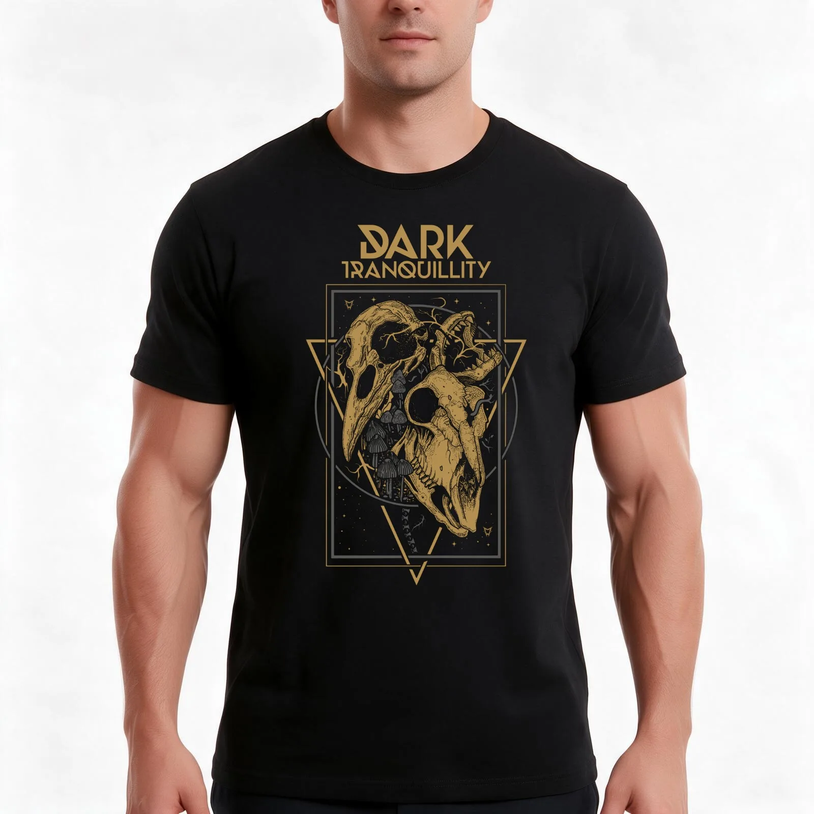 Dark Skulls Tranquillity T-Shirt Summer Casual Cotton Tee Oversized Streetwear Tops Vintage Graphic Print Unisex Men Women