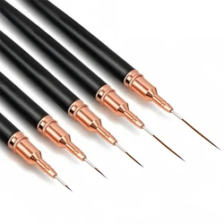 Professional Stripe Nail Art Brushes 1Pcs Nail Line Brush Black UV Gel Painting Pen Carved Nail Art Liner Brush for Manicure