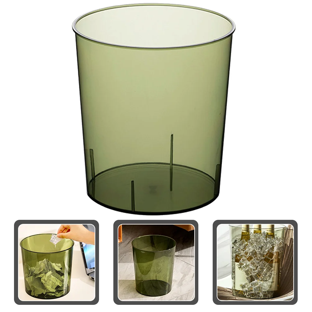 

Large Capacity Trash Can with Lid Clear Wastebasket Office Bathroom Container Wastepaper Plastic The Pet Baskets for