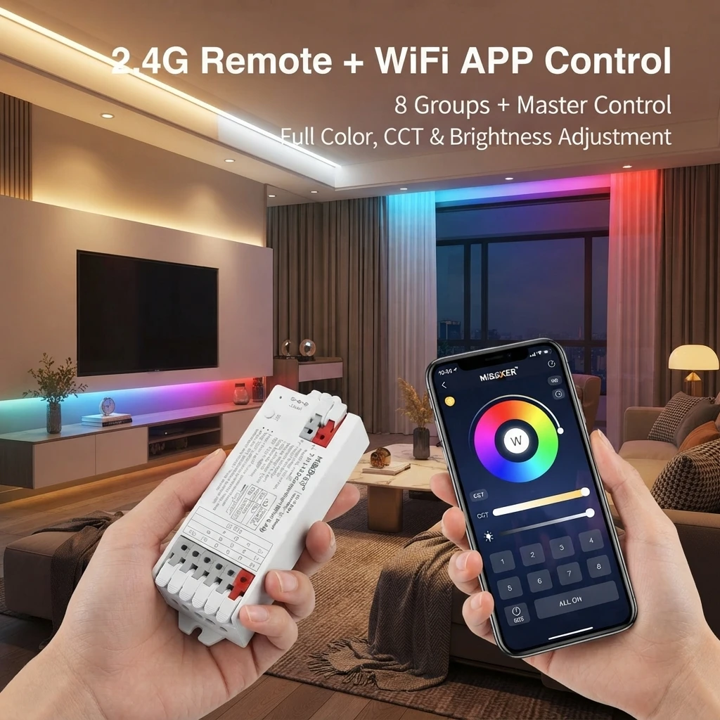 Miboxer E3-WR B0 B3 B4 B8 3in1 Smart WIFI+2.4GHzRF Tuya APP Voice Control Dimmer RGB RGBW RGBCCT LED Strip Controller
