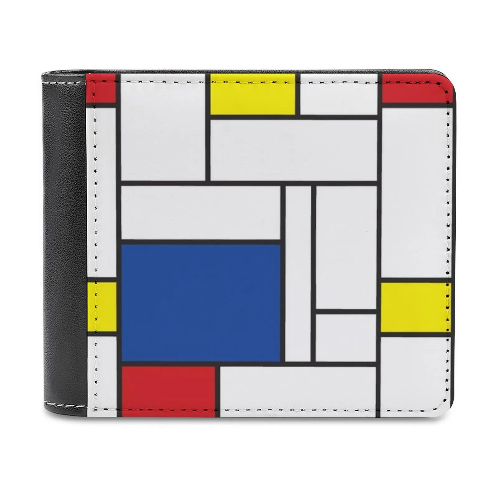 Mondrian Minimalist De Stijl Modern Art Ii Fatfatin Leather wallet men's wallet diy personalized purse father's day gift