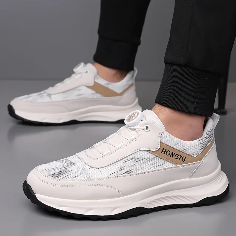 

Men's Fashionable Sporty Casual Shoes Breathable Mesh Lightweight Thick Bottom Dad Shoes Summer EVA Insole Non- Ankle Covering